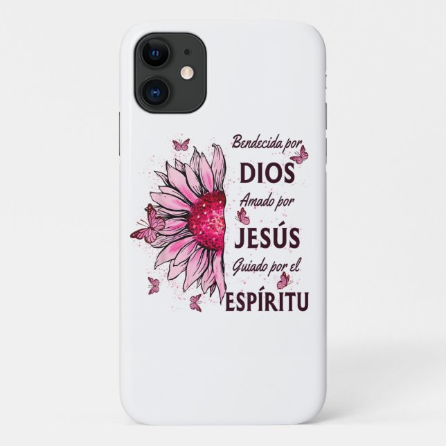 Blessed by God Loved by Jesus Case-Mate iPhone Case (Back)