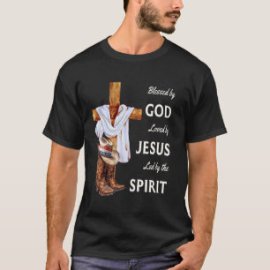 Blessed By God - Loved By Jesus, Christian Cowboy T-Shirt
