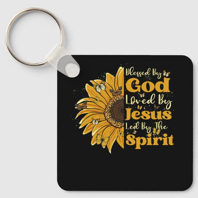 Blessed By God Loved By Jesus Led By The Spirit Su Key Ring (Front)