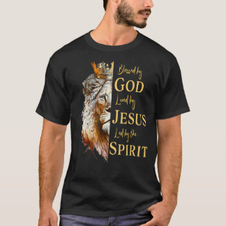 Blessed By God - Loved By Jesus, Lion T-Shirt