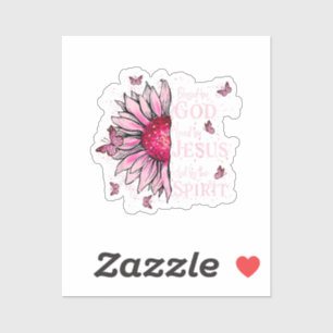 Blessed By God - Loved By Jesus Pink Sunflower