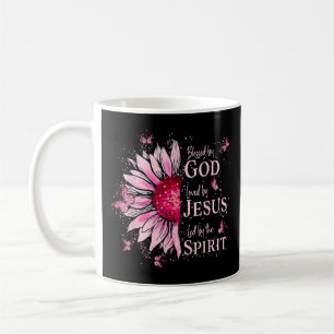 Blessed By God - Loved By Jesus Pink Sunflower Coffee Mug