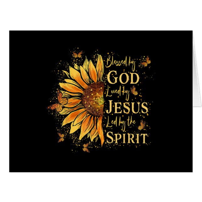 Blessed By God - Loved By Jesus, Sunflower (Front Horizontal)