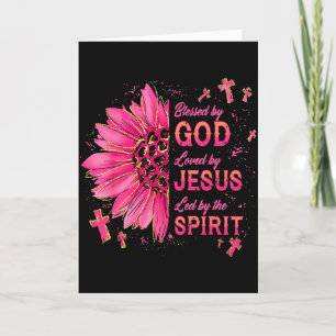 Blessed By God Loved By Jesus Sunflower Christian  Card
