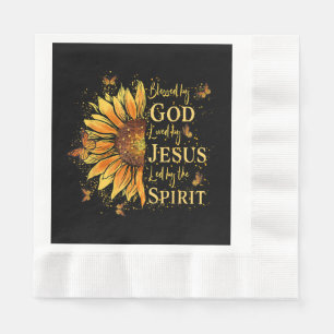 Blessed By God - Loved By Jesus, Sunflower Napkin