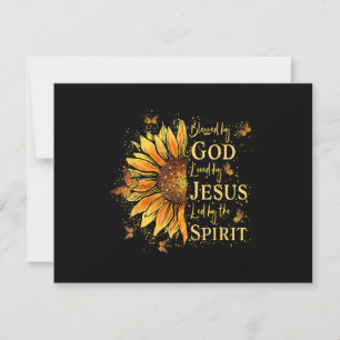Blessed By God - Loved By Jesus, Sunflower RSVP Card