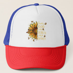 Blessed By God - Loved By Jesus, Sunflower Trucker Hat