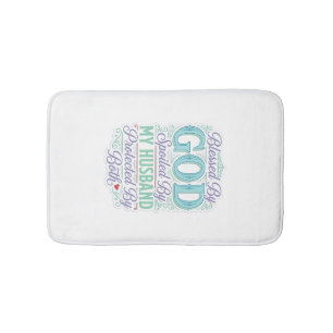 Blessed By God Spoiled By My Husband Shirt Design_ Bath Mat
