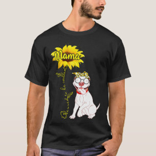 Blessed Called Mama Sunflower Hippy Cute Pitbull D T-Shirt