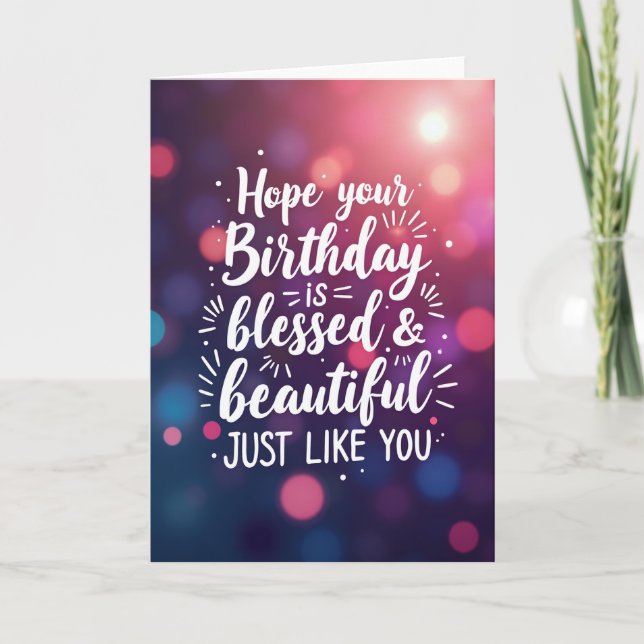 Blessed Calligraphy Birthday Card (Front)