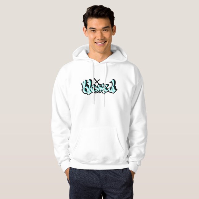 Blessed Calligraphy Street Art Urban Hoodie (Front Full)
