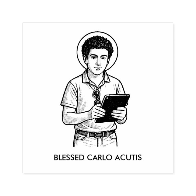 BLESSED CARLO ACUTIS CATHOLIC  RUBBER STAMP (Imprint)