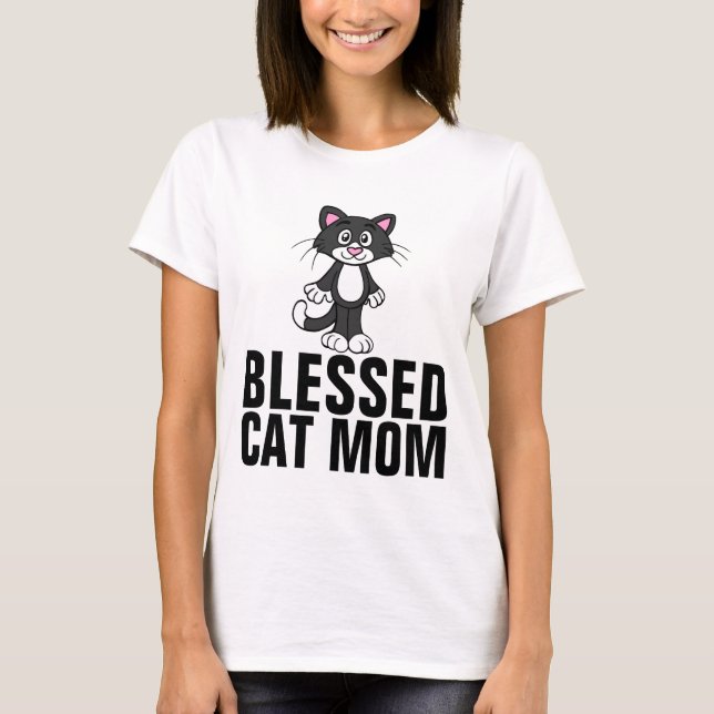 BLESSED CAT MOM T-shirts (Front)
