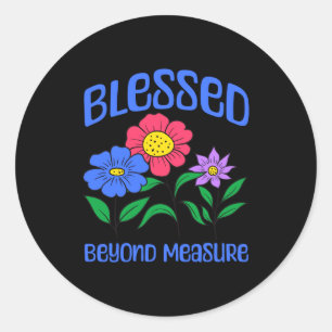 Blessed - Christian Bible Verse Faith Long Sleeve Classic Round Sticker