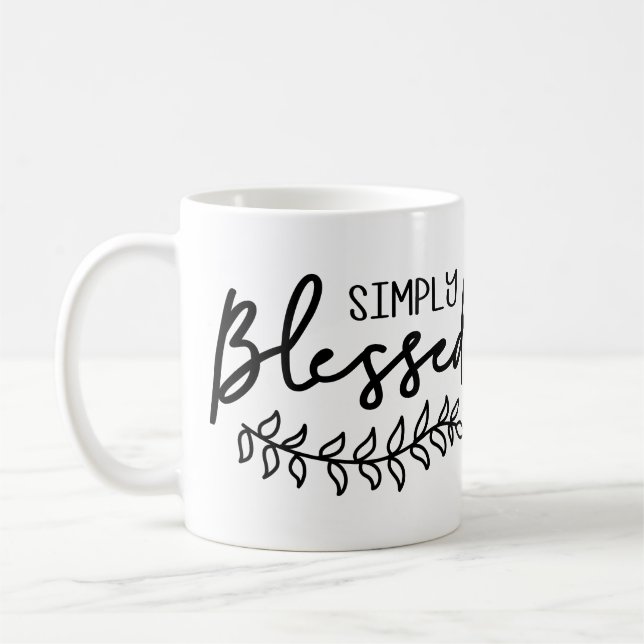 Blessed Christian Quote Modern Farmhouse -Add Name Coffee Mug (Left)
