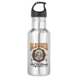 Blessed Christian Vintage Engraving T-Shirt Design 532 Ml Water Bottle