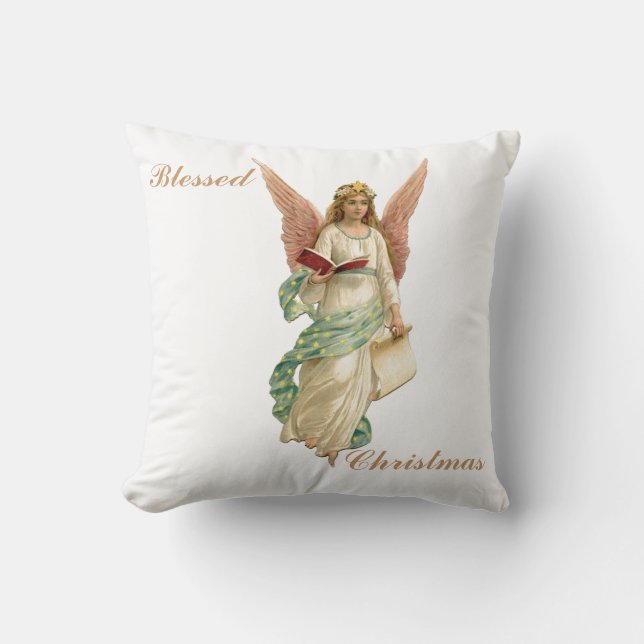 Blessed Christmas Angel Pillow 16" (Front)