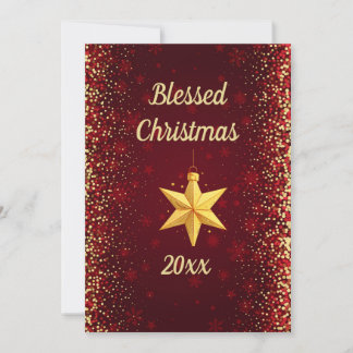 Blessed Christmas Gold Ornament Card