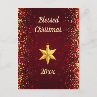 Blessed Christmas Gold Star Postcard