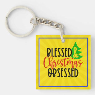 Blessed & Christmas Obsessed-50100 Key Ring