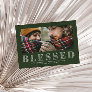 Blessed Christmas photo card. Holiday Card