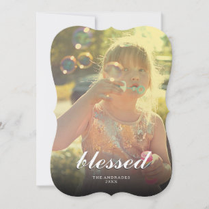 Blessed Christmas Picture Modern Holiday Photo Card