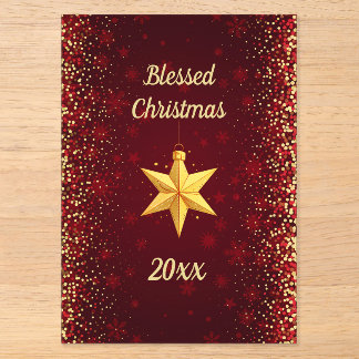 Blessed Christmas Premium Acrylic Card Invitations
