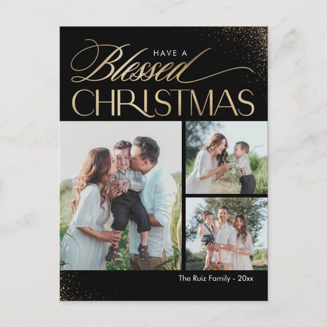 Blessed Christmas Religious Holiday Card Postcard (Front)