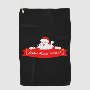 Blessed Christmas  Santa Christmas Golf Towel