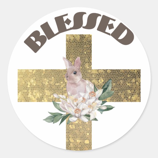 Blessed  classic round sticker (Front)