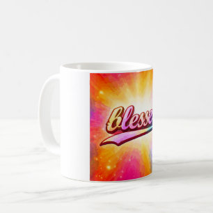 Blessed Colorful Typography Inspirational Coffee Mug