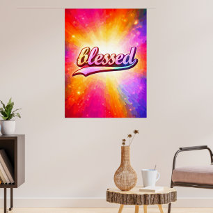 Blessed Colourful Typography Inspirational Poster