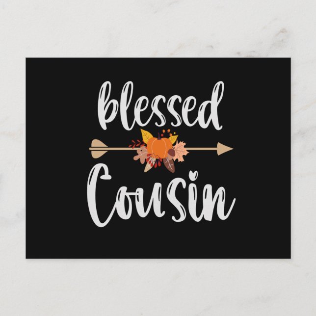 Blessed Cousin Cute Family Fall Gift Idea Postcard (Front)