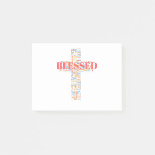 Blessed Cross WordArt Post-it Notes