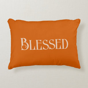 "Blessed" Custom Typography on Bamboo Decorative Cushion