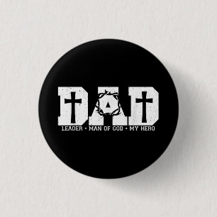 Blessed Dad Daddy Cross Christian Religious Father 3 Cm Round Badge
