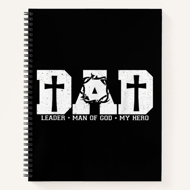 Blessed Dad Daddy Cross Christian Religious Father Notebook (Front)