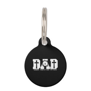 Blessed Dad Daddy Cross Christian Religious Father Pet Tag