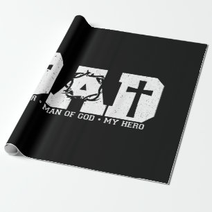 Blessed Dad Daddy Cross Christian Religious Father Wrapping Paper