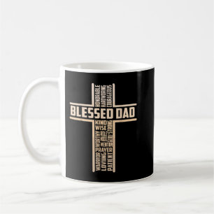 Blessed Dad Fathers Day Cross Christian Papa Pop H Coffee Mug