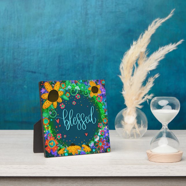 Blessed Daisies Inspirational Green Easel Plaque (Insitu)