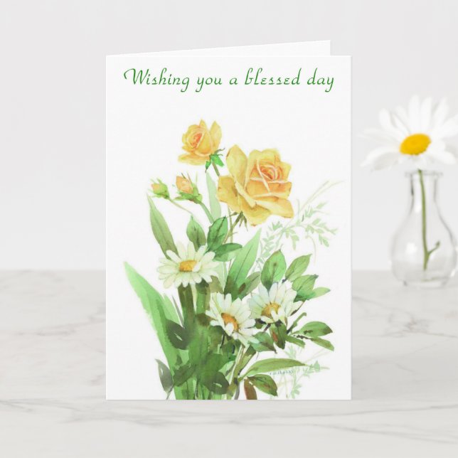 Blessed Day Thinking of You Card (Small Plant)
