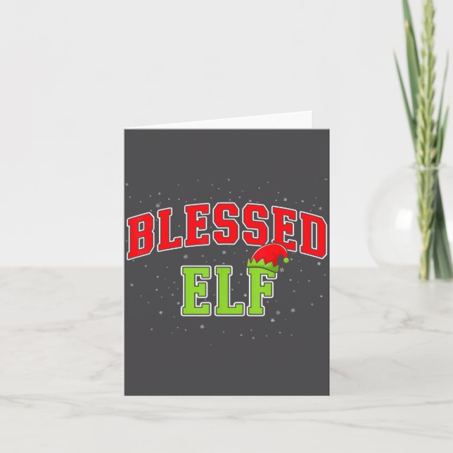 Blessed Elf Christmas Family Matching Group Xmas  Card (Front)