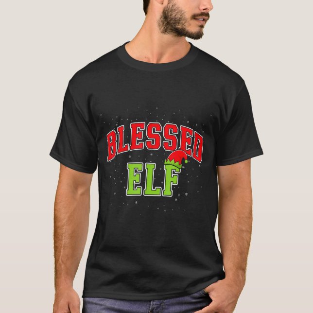 Blessed Elf Christmas Family Matching Group Xmas  T-Shirt (Front)