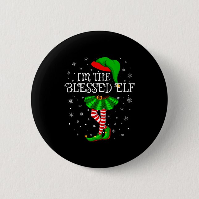 Blessed Elf Christmas Matching Family Women Girls  6 Cm Round Badge (Front)