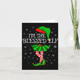 Blessed Elf Christmas Matching Family Women Girls  Card