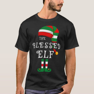 Blessed Elf Family Christmas Matching Pyjamas Xmas T-Shirt