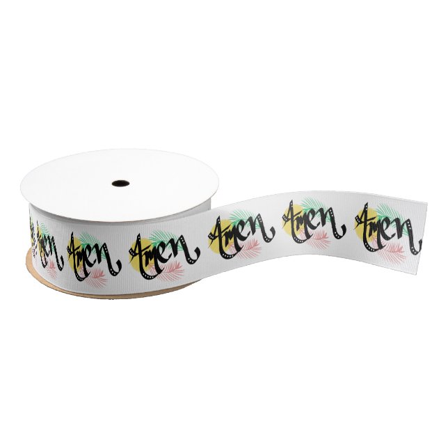 Blessed Faith  Amen Tropical Summer Grosgrain Ribbon (Spool)