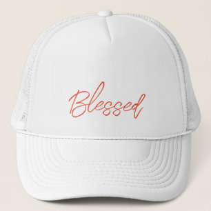 Blessed Faith Unisex Orange Grateful Grace Thanks Trucker Hat