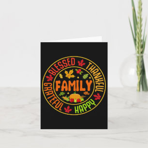 Blessed Fall Autumm Thanksgiving Women Family Card